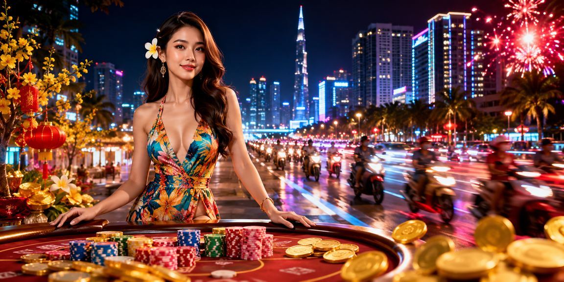 Không khí đêm neon sống động tại TP.HCM, người dùng đặt cược casino trực tuyến trên điện thoại
