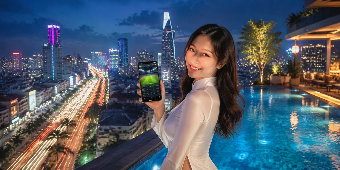 Người dùng tại TP.HCM mặc áo dài thực hiện giao dịch thanh toán trên điện thoại